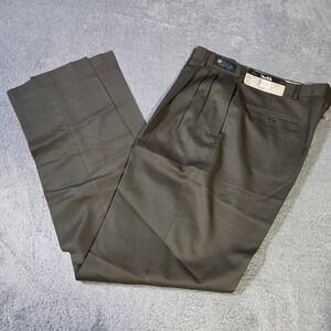 Krizia Mens 35 Dress Pants Olive Brown Pleated Marlane Super‎ 100s Wool Unhemmed